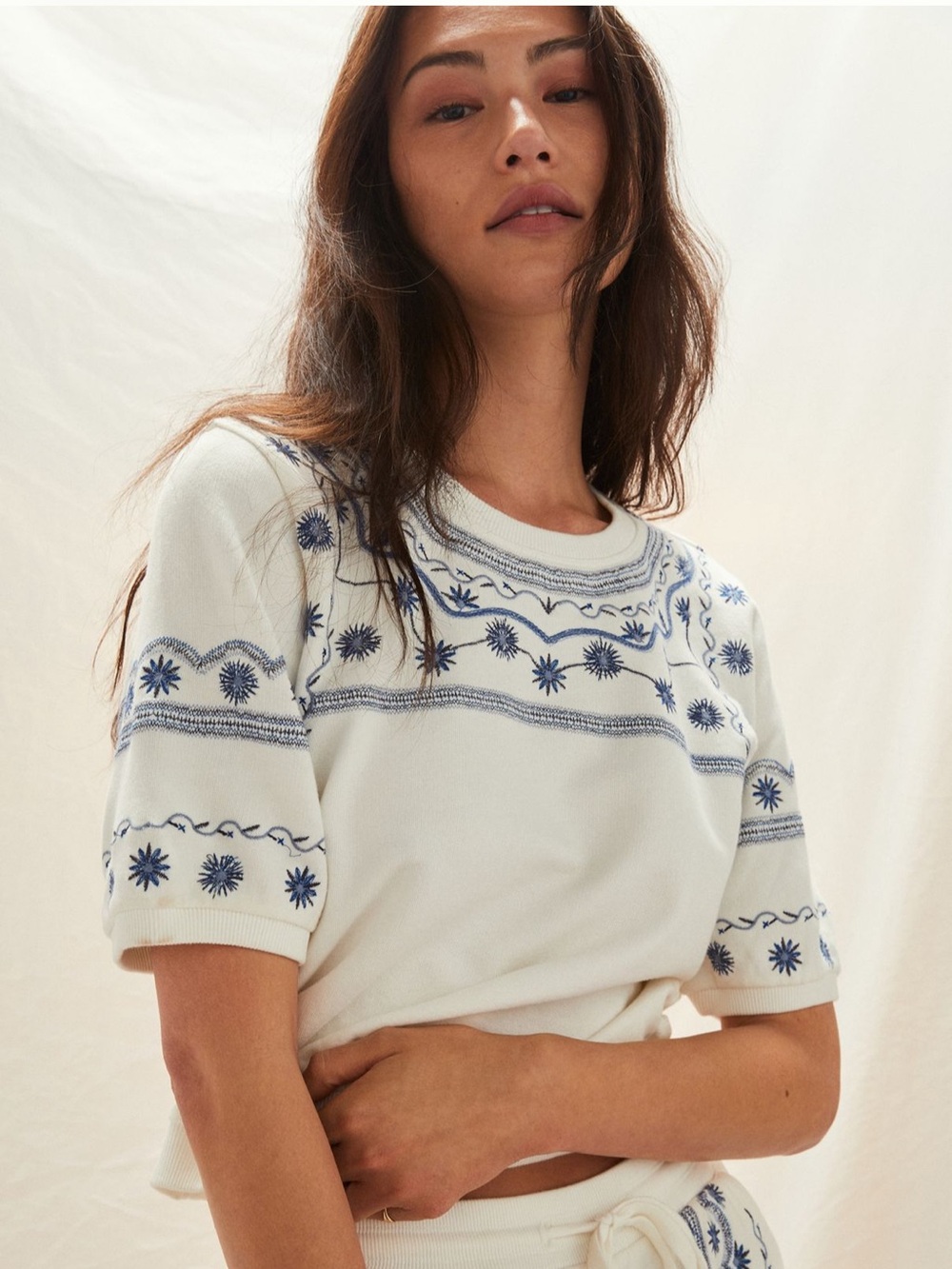 Anthropologie’s Daily Practice Lou Embroidered Short-Sleeve